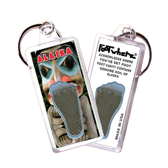 Alaska FootWhere® Souvenir Keychain. 72 pieces/ 6 assorted styles.