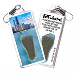 Chicago FootWhere® Souvenir Zipper-Pull. Made in USA