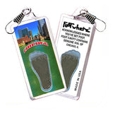 Chicago FootWhere® Souvenir Zipper-Pulls. 6 Piece Set. Made in USA