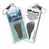 Chicago FootWhere® Souvenir Zipper-Pull. Made in USA