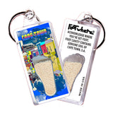 Cape Town, S.A. FootWhere® Souvenir Keychains. 6 Piece Set. Made in USA