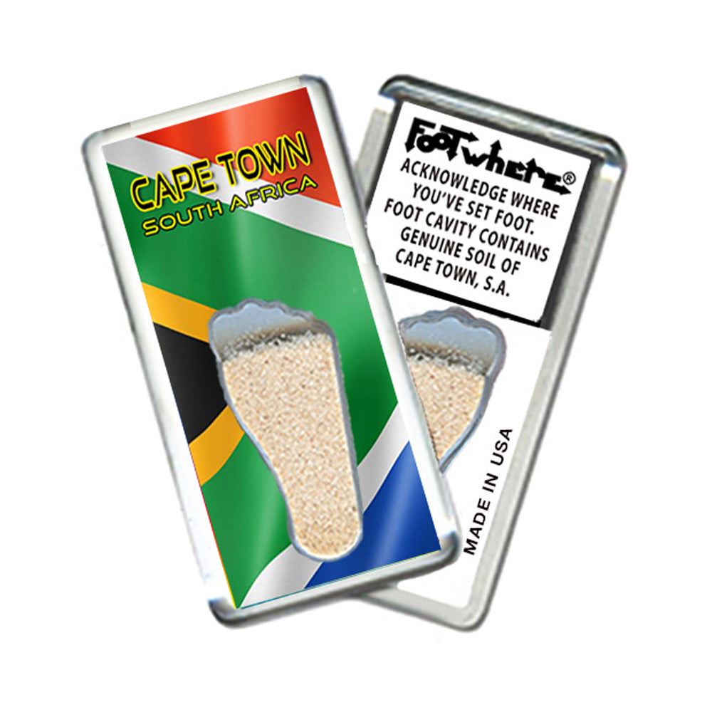 Cape Town, S.A. FootWhere® Souvenir Fridge Magnet. Made in USA