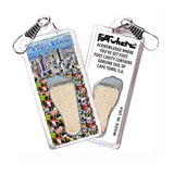 Cape Town, S.A. FootWhere® Souvenir Zipper-Pulls. 6 Piece Set. Made in USA