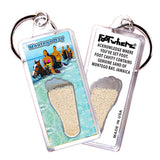 Montego Bay FootWhere® Souvenir Keychain. Made in USA