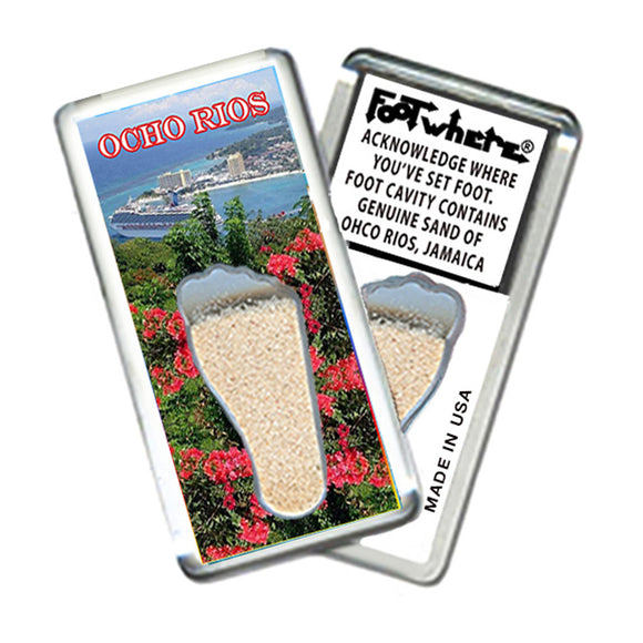 Ocho Rios FootWhere® Souvenir Fridge Magnet Made in USA