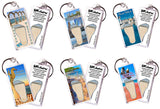 Puerto Vallarta FootWhere® Souvenir Keychains. 6 Piece Set. Made in USA - FootWhere® Souvenir Shop