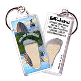 Rio De Janeiro FootWhere® Souvenir Keychains. 6 Piece Set. Made in USA