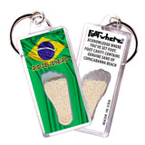 Rio De Janeiro FootWhere® Souvenir Keychains. 6 Piece Set. Made in USA