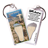 Rio De Janeiro FootWhere® Souvenir Keychains. 6 Piece Set. Made in USA