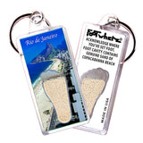 Rio De Janeiro FootWhere® Souvenir Keychains. 6 Piece Set. Made in USA