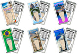 Rio De Janeiro FootWhere® Souvenir Magnets. 6 Piece Set. Made in USA