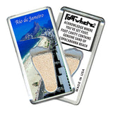 Rio De Janeiro FootWhere® Souvenir Magnets. 6 Piece Set. Made in USA