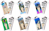 Rio De Janeiro FootWhere® Souvenir Zipper-Pulls. 6 Piece Set. Made in USA