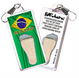 Rio De Janeiro FootWhere® Souvenir Zipper-Pulls. 6 Piece Set. Made in USA