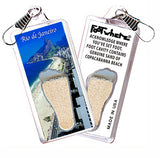 Rio De Janeiro FootWhere® Souvenir Zipper-Pulls. 6 Piece Set. Made in USA