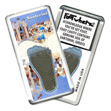 Santorini FootWhere® Souvenir Fridge Magnet.