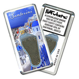 Santorini FootWhere® Souvenir Fridge Magnet.