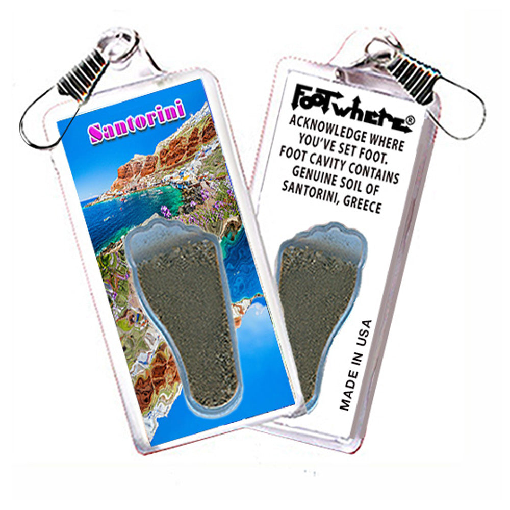 Santorini FootWhere® Souvenir Zipper-Pull