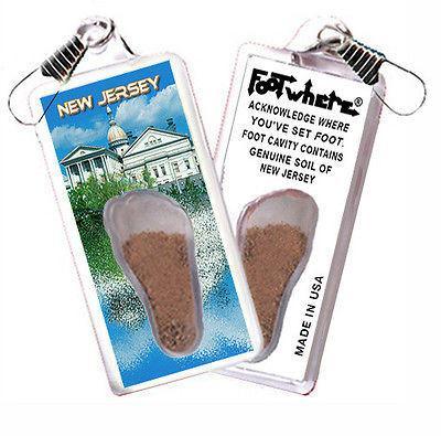 New Jersey FootWhere® Souvenir Zipper-Pull. Made in USA-FootWhere® Souvenirs