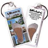 Albany, NY FootWhere® Souvenir Keychains. 6 Piece Set. Made in USA-FootWhere® Souvenirs