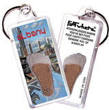 Albany, NY FootWhere® Souvenir Keychain. Made in USA-FootWhere® Souvenirs