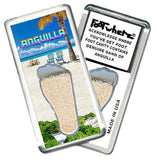 Anguilla FootWhere® Souvenir Fridge Magnets. 6 Piece Set. Made in USA-FootWhere® Souvenirs