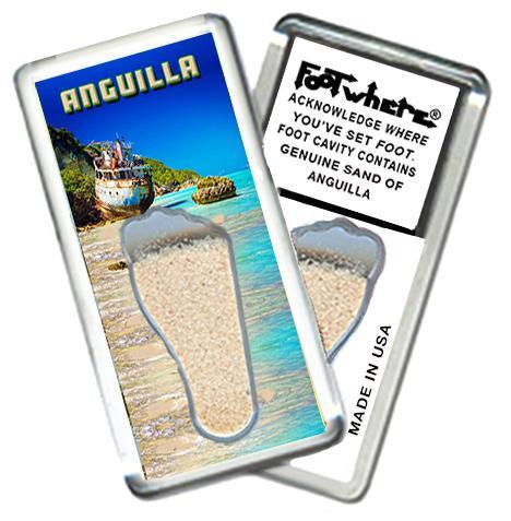 Anguilla FootWhere® Souvenir Fridge Magnet Made in USA-FootWhere® Souvenirs