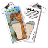 Anguilla FootWhere® Souvenir Zipper-Pulls. 6 Piece Set. Made in USA-FootWhere® Souvenirs