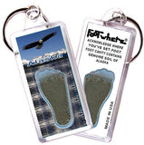 Alaska FootWhere® Souvenir Keychains. 6 Piece Set. Made in USA-FootWhere® Souvenirs