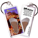 Amsterdam FootWhere® Souvenir Keychains. 6 Piece Set. Made in USA-FootWhere® Souvenirs