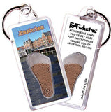 Amsterdam FootWhere® Souvenir Keychains. 6 Piece Set. Made in USA-FootWhere® Souvenirs