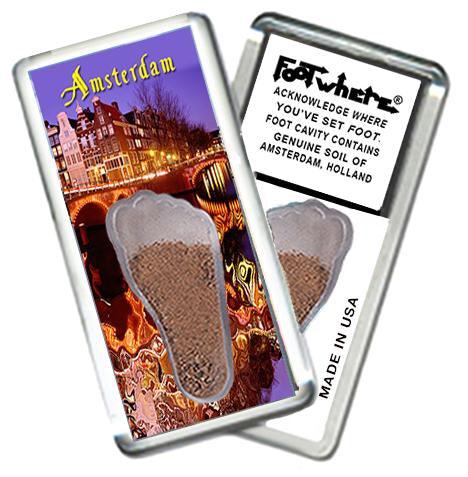 Amsterdam FootWhere® Souvenir Fridge Magnet. Made in USA-FootWhere® Souvenirs