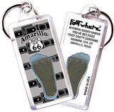 Amarillo FootWhere® Souvenir Keychains. 6 Piece Set. Made in USA-FootWhere® Souvenirs
