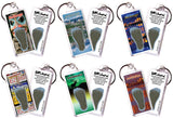 Anchorage FootWhere® Souvenir Keychains. 6 Piece Set. Made in USA-FootWhere® Souvenirs