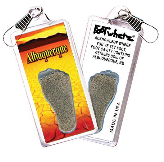 Albuquerque FootWhere® Souvenir Zipper-Pull. Made in USA-FootWhere® Souvenirs