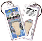 Aruba, N.A. FootWhere® Souvenir Keychain. Made in USA-FootWhere® Souvenirs