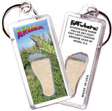 Aruba, N.A. FootWhere® Souvenir Keychain. Made in USA-FootWhere® Souvenirs