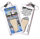 Aruba, N.A. FootWhere® Souvenir Zipper-Pull. Made in USA-FootWhere® Souvenirs