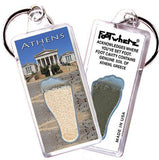 Athens, Greece FootWhere® Souvenir Key Chain. Made in USA-FootWhere® Souvenirs