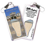 Athens, Greece FootWhere® Souvenir Zipper-Pulls. 6 Piece Set. Made in USA-FootWhere® Souvenirs
