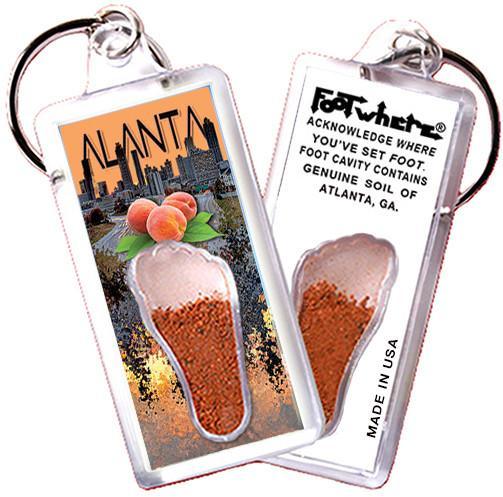 Atlanta FootWhere® Souvenir Keychain. Made in USA-FootWhere® Souvenirs