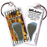 Austin FootWhere® Souvenir Keychains. 6 Piece Set. Made in USA-FootWhere® Souvenirs