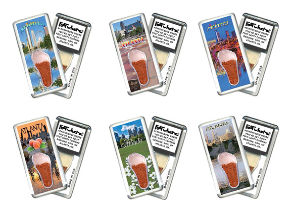 Atlanta FootWhere® Souvenir Fridge Magnets. 6 Piece Set. Made in USA-FootWhere® Souvenirs