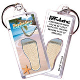 Barbados FootWhere® Souvenir Keychain. Made in USA-FootWhere® Souvenirs
