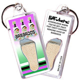 Barbados FootWhere® Souvenir Keychains. 6 Piece Set. Made in USA-FootWhere® Souvenirs