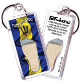 Barbados FootWhere® Souvenir Keychain. Made in USA-FootWhere® Souvenirs