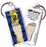 Barbados FootWhere® Souvenir Keychains. 6 Piece Set. Made in USA-FootWhere® Souvenirs