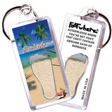 Barbados FootWhere® Souvenir Keychains. 6 Piece Set. Made in USA-FootWhere® Souvenirs