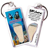 Barbados FootWhere® Souvenir Keychains. 6 Piece Set. Made in USA-FootWhere® Souvenirs