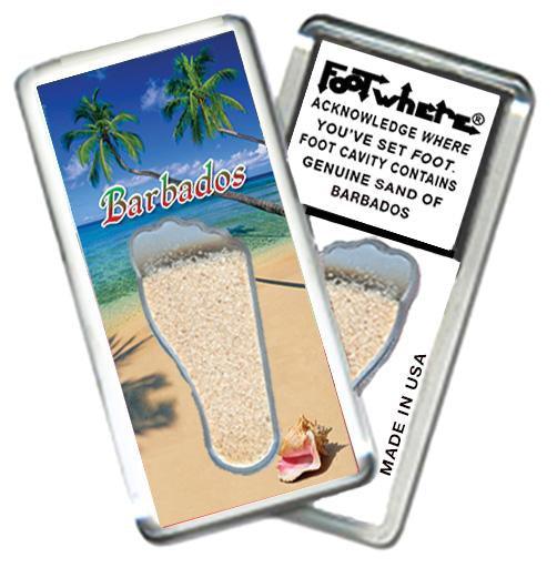 Barbados FootWhere® Souvenir Magnet. Made in USA-FootWhere® Souvenirs